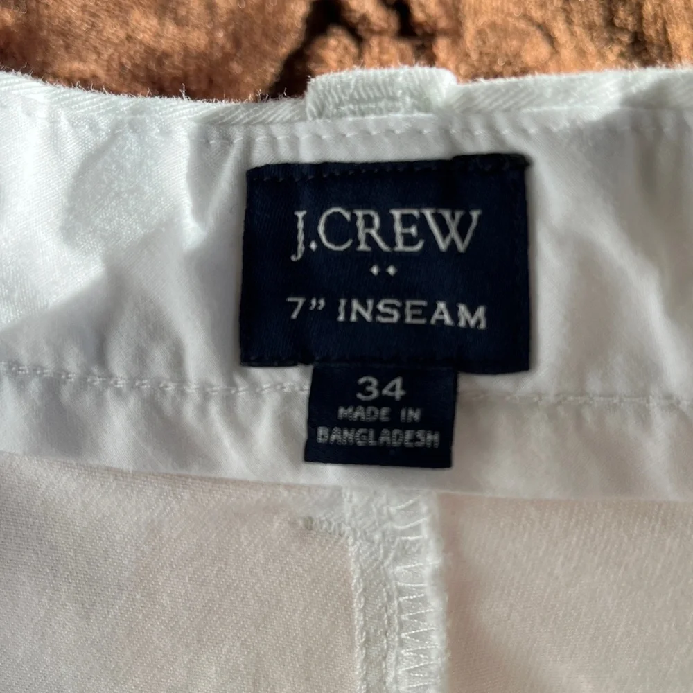 J. Crew 7” Inseam Shorts 34 Women’s White Preppy Casual‎